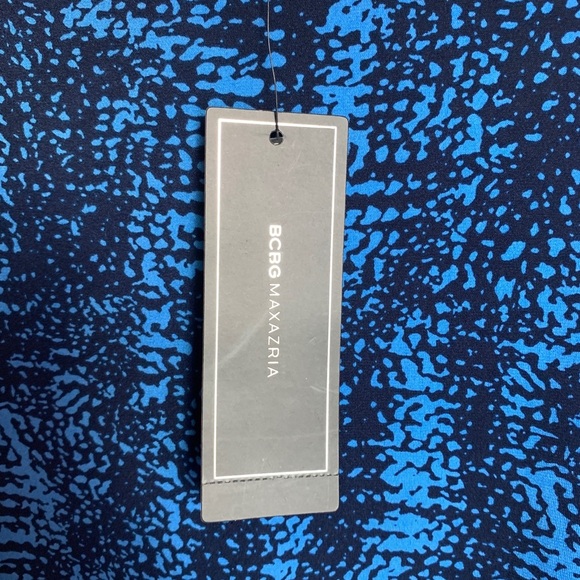 BCBGMaxAzria NWT $178 3/4 sleeve Pacific Blue Combo Dress - Picture 8 of 12